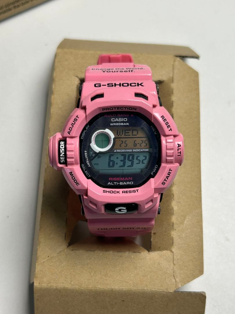 美品 G-SHOCK GW-9200KJライズマン 限定 電波ソーラー ピンク
