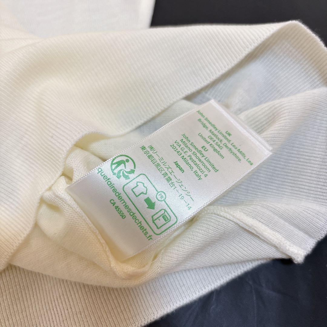 タグ付き未使用 ジョンスメドレー メリノウール タートルネックニット ホワイト