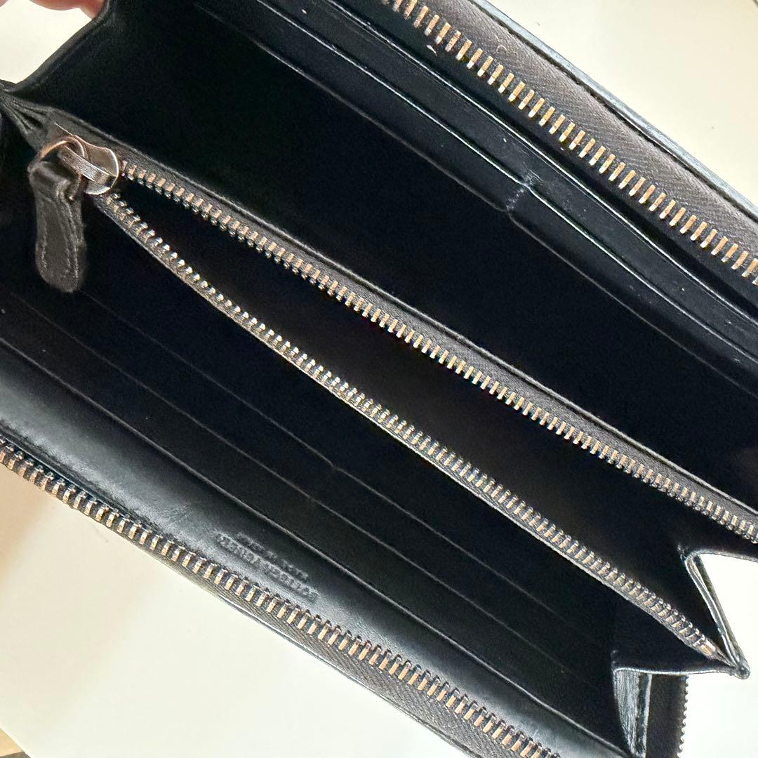 ボッテガヴェネタ イントレチャート レザー ラウンドファスナー 長財布