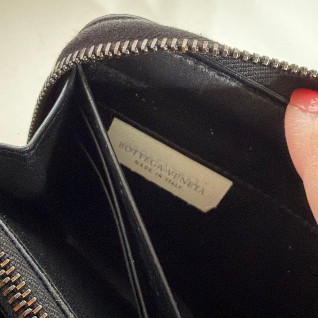 ボッテガヴェネタ イントレチャート レザー ラウンドファスナー 長財布