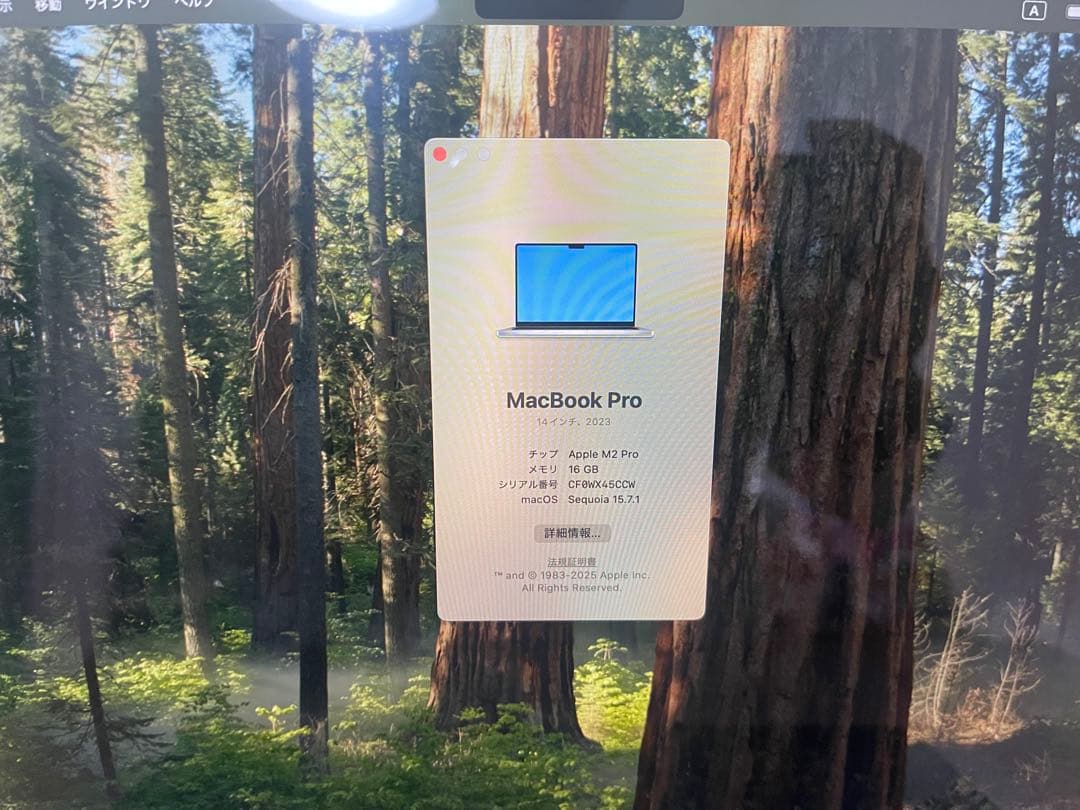 MacBook Pro 14M2Pro/16GB/512GB/バッテリー93%