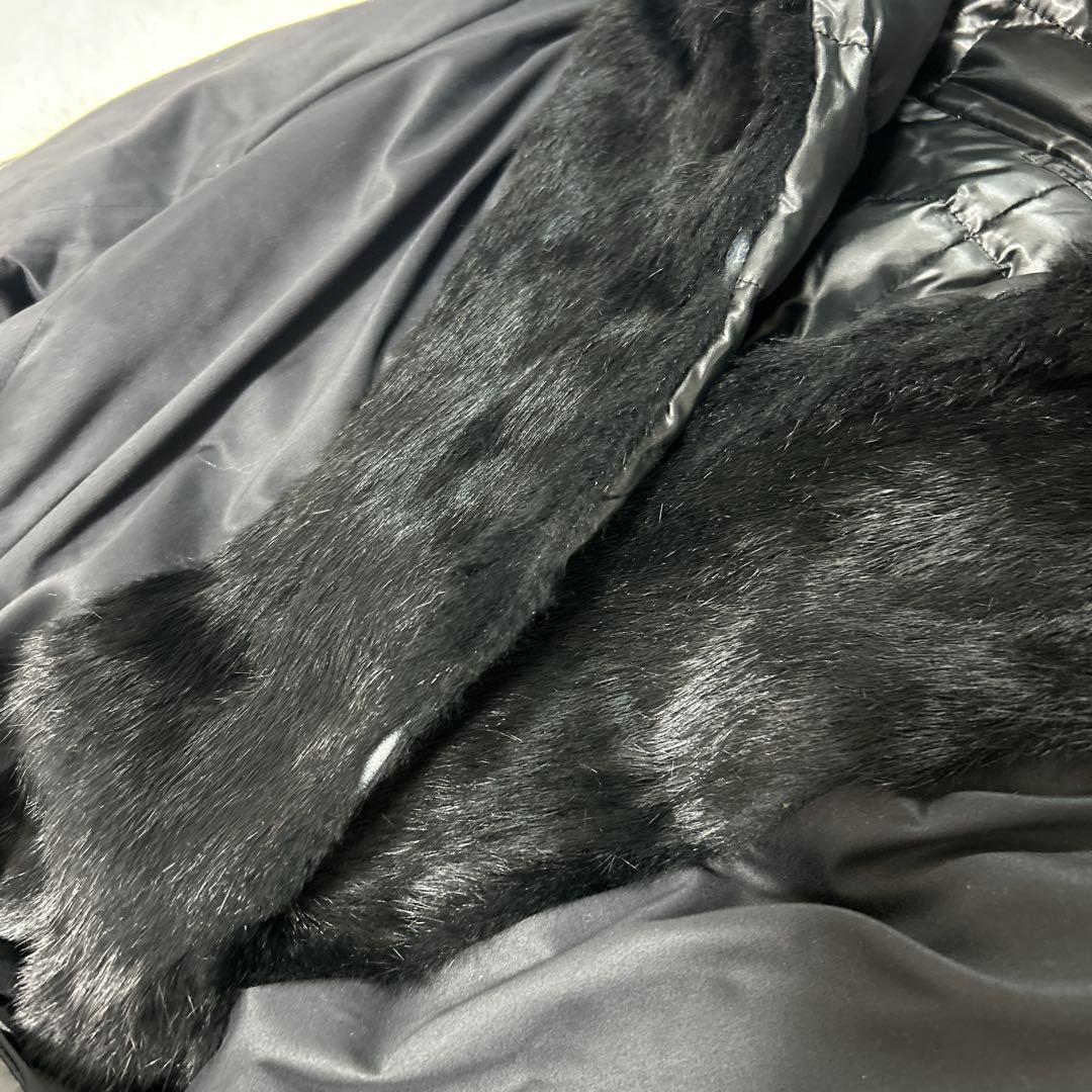 【美品】theory luxeダウン リバーシブル Aライン ファー フードL