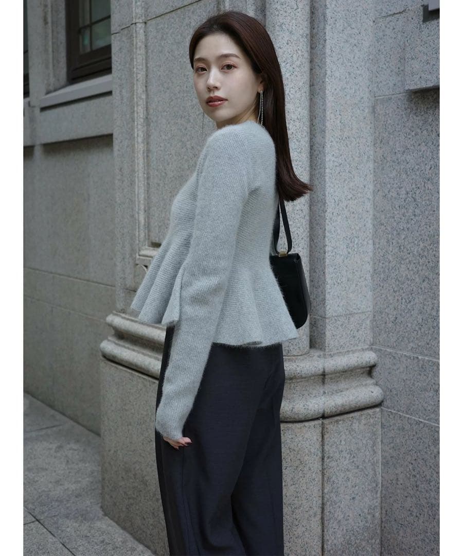 希少色！今季完売品✨anuans ペプラムショートニットトップスsize1グレー