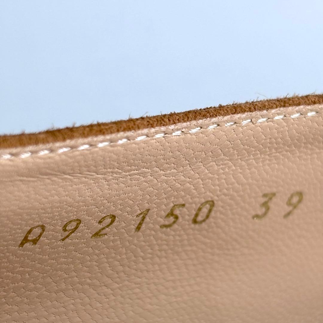 【未使用級】SERGIO ROSSI スクエア パンプス スエード ゴールド金具