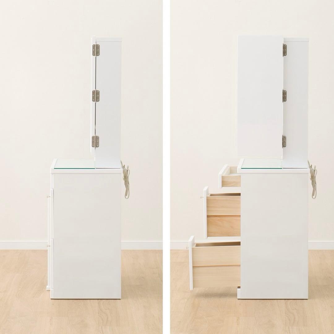 NITORI ホワイトドレッサー・鏡台 三面鏡　椅子別売り　直接お取引可