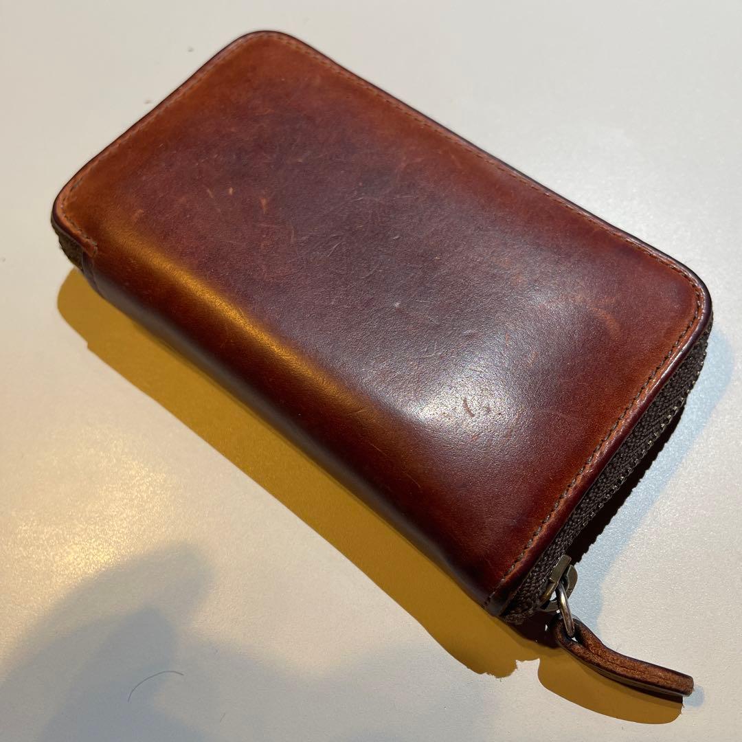 ココマイスター　ナポレオンカーフ　小銭入れ　ブランデー×ブラック　エイジング