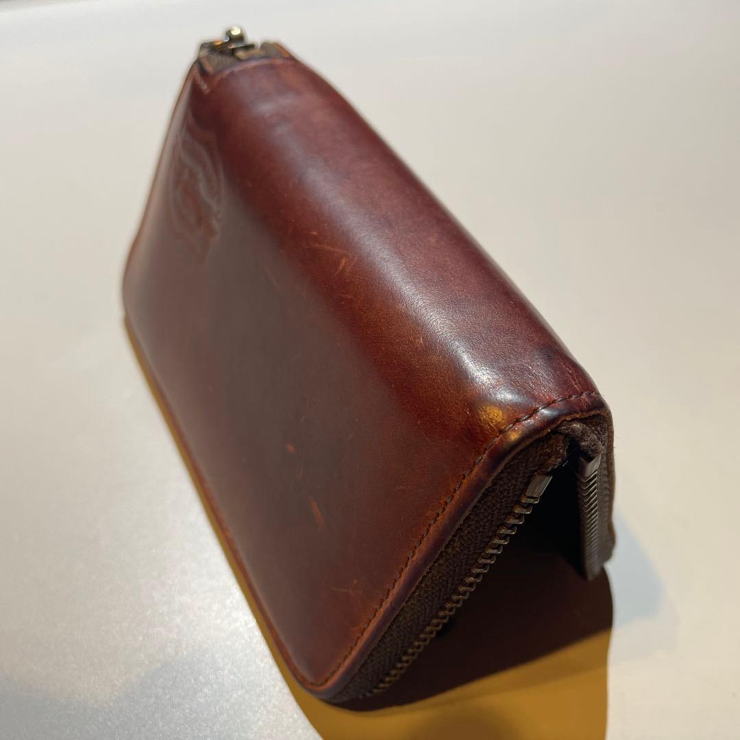 ココマイスター　ナポレオンカーフ　小銭入れ　ブランデー×ブラック　エイジング