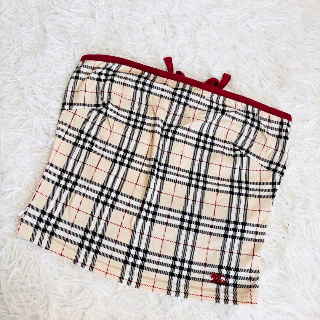 バーバリーブルーレーベル ノバチェック ベアトップ　チューブトップ キャミソール