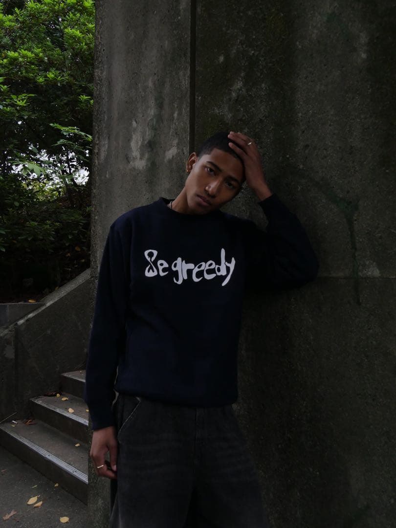 トップス M 8e greedy rough drawing sweat shirt