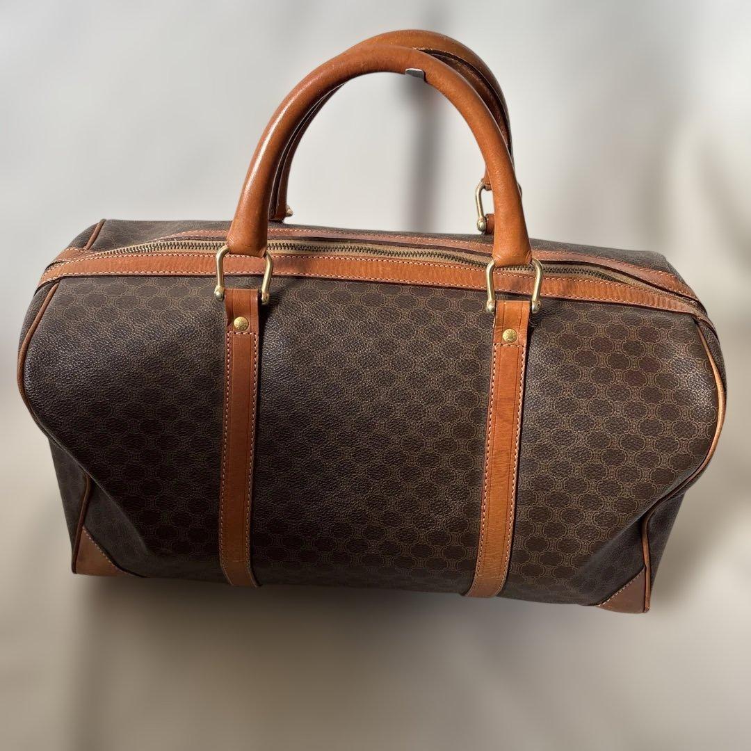 セリーヌ ボストンバック 大容量 マカダム柄 トリオンフ PVC 旅行 出張