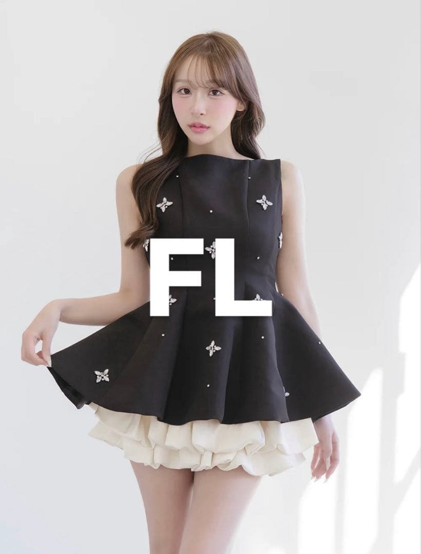 Darich ビジューフレアバルーンミニドレス FLサイズ