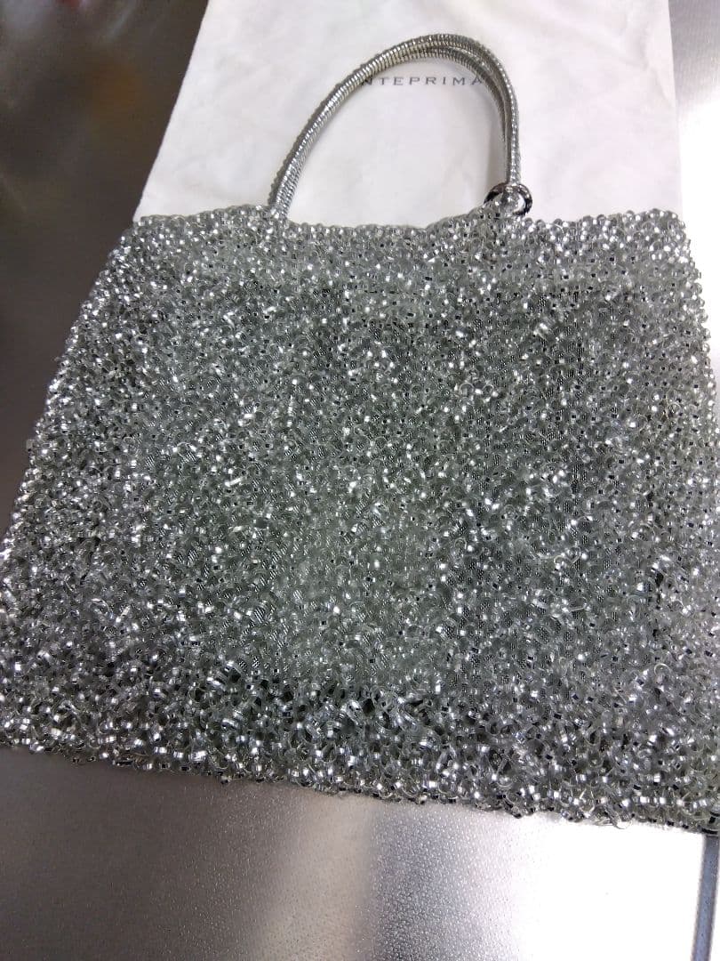極美品アンテプリマ ワイヤーバッグ スタンダード スクエアラージ シルバー
