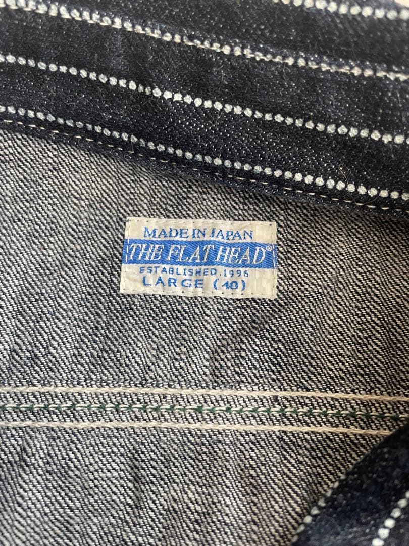 フラットヘッド　ストライプ　デニムシャツ 美品