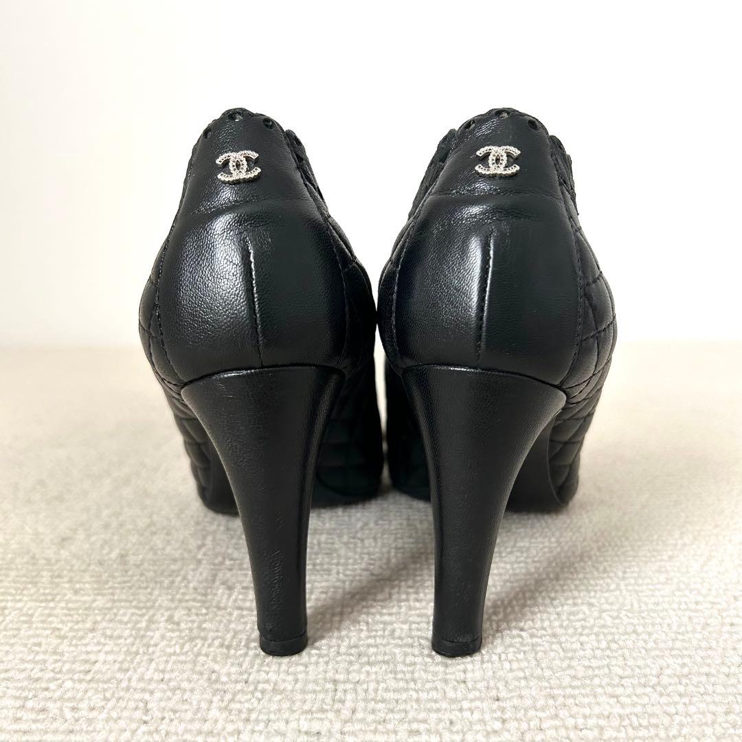 美品✨CHANEL パンプス　マトラッセ　ココマーク　黒　35 1/2