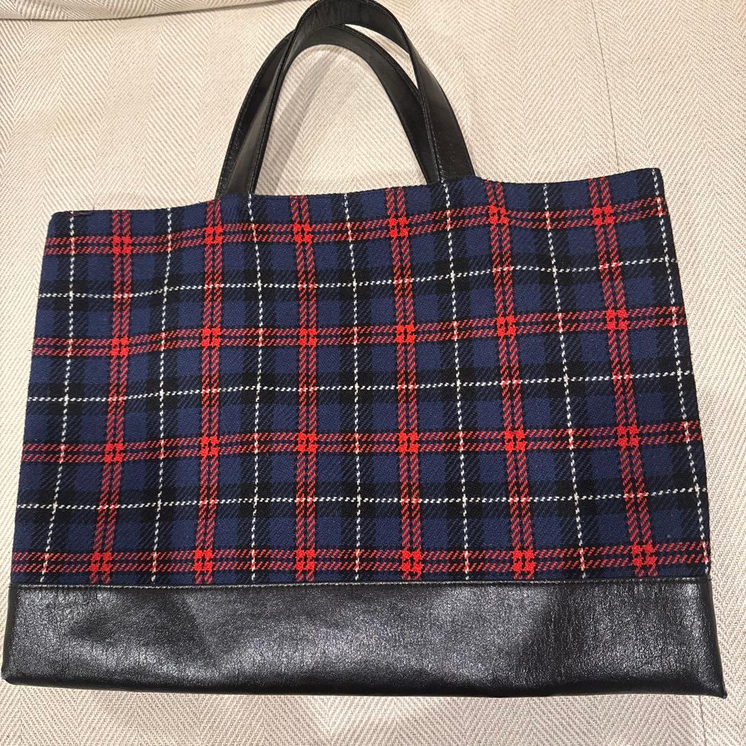レア　familiar ファミリア　チェック柄トートバッグ
