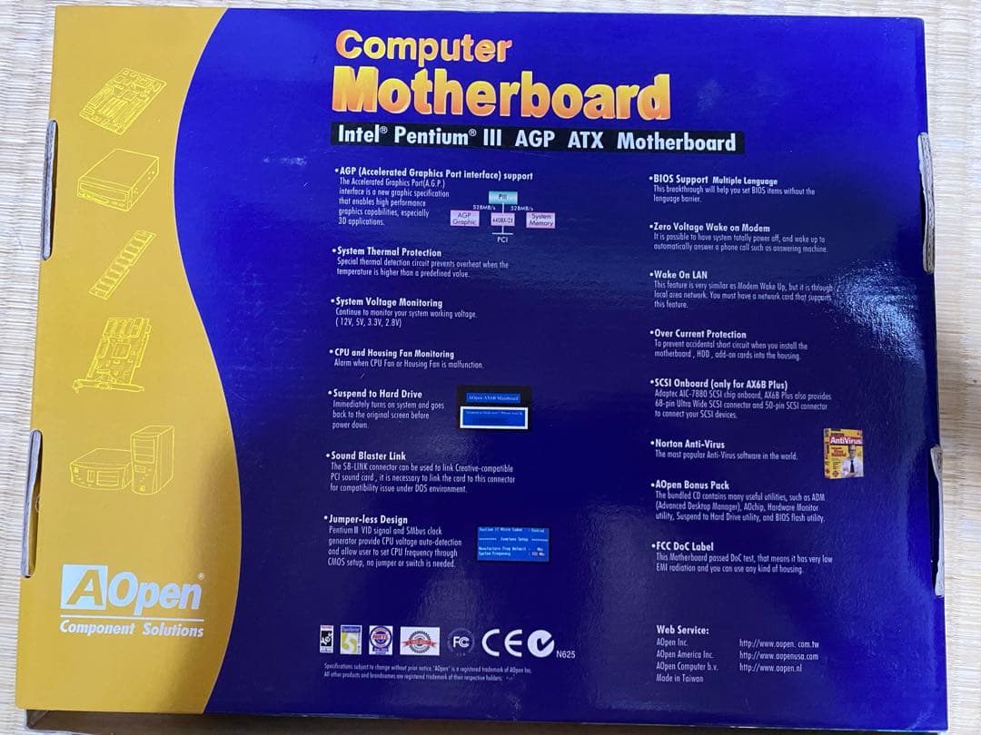 マザーボード AOpen AX6BC+PentiumIII Motherboard