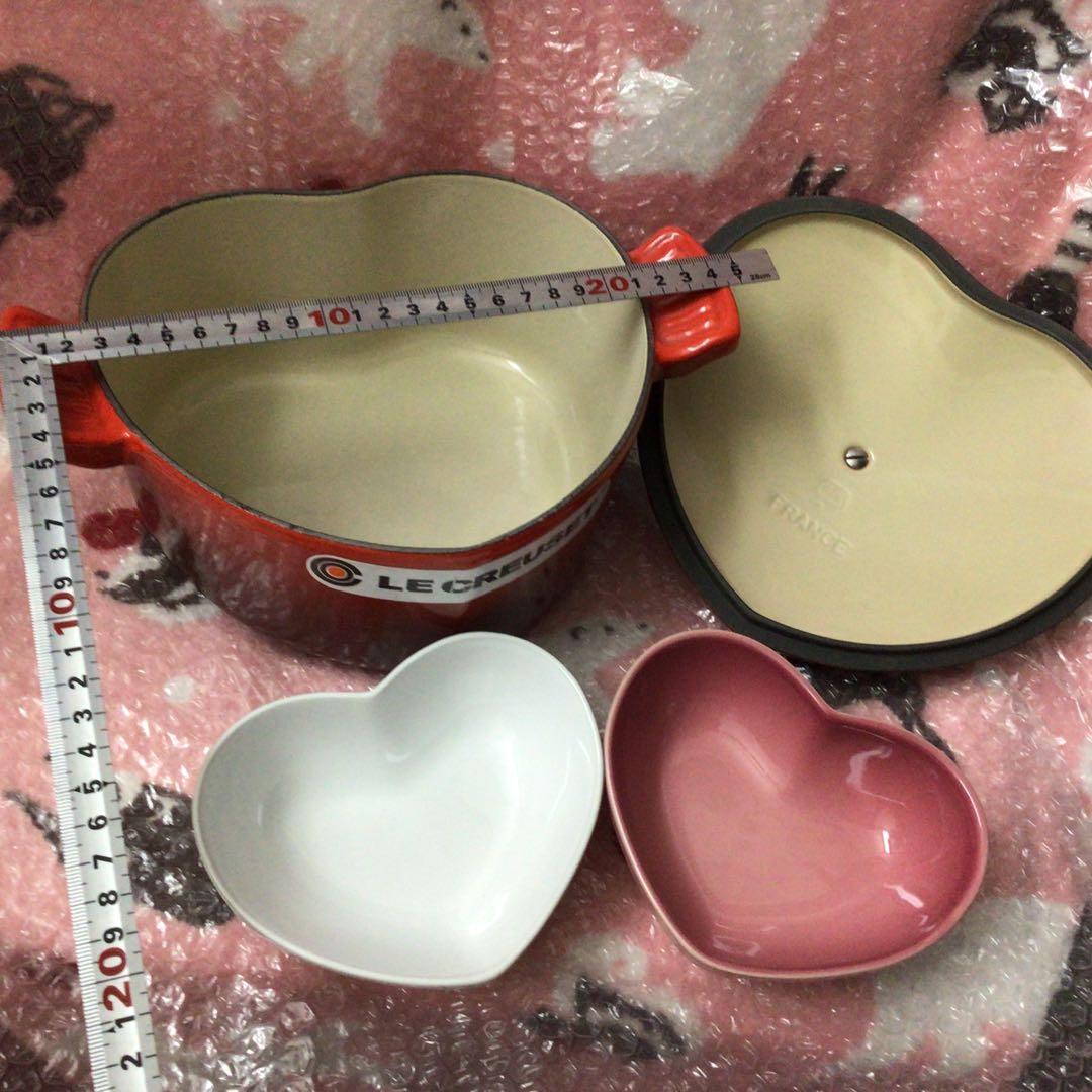 『ル・クルーゼ』未使用ココットダムール♡ハートセット♡レッドピンクホワイト♡