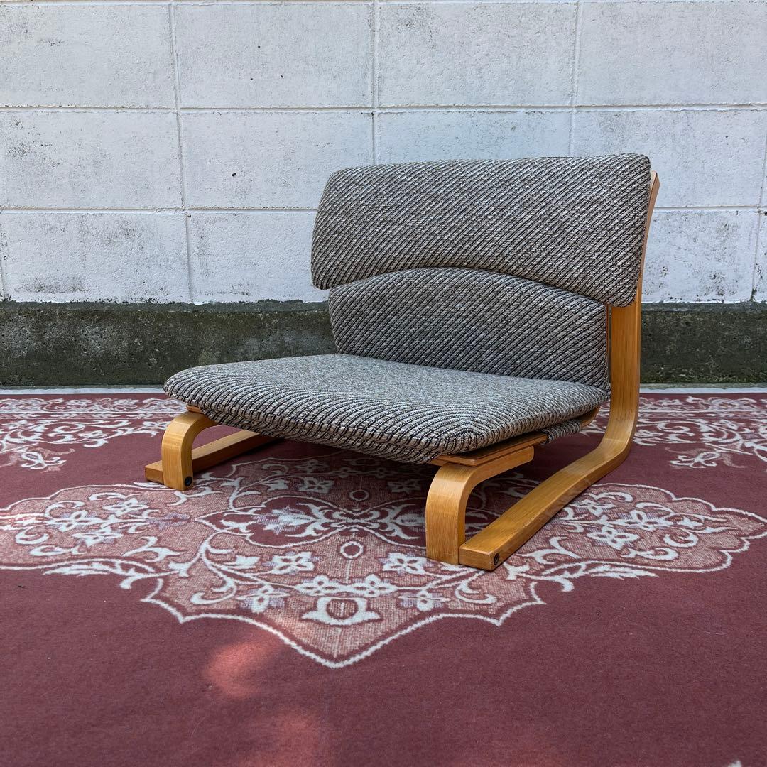 木製家具◾️ 新日本木工 楽座椅子 プライウッド木製フレーム ローチェア