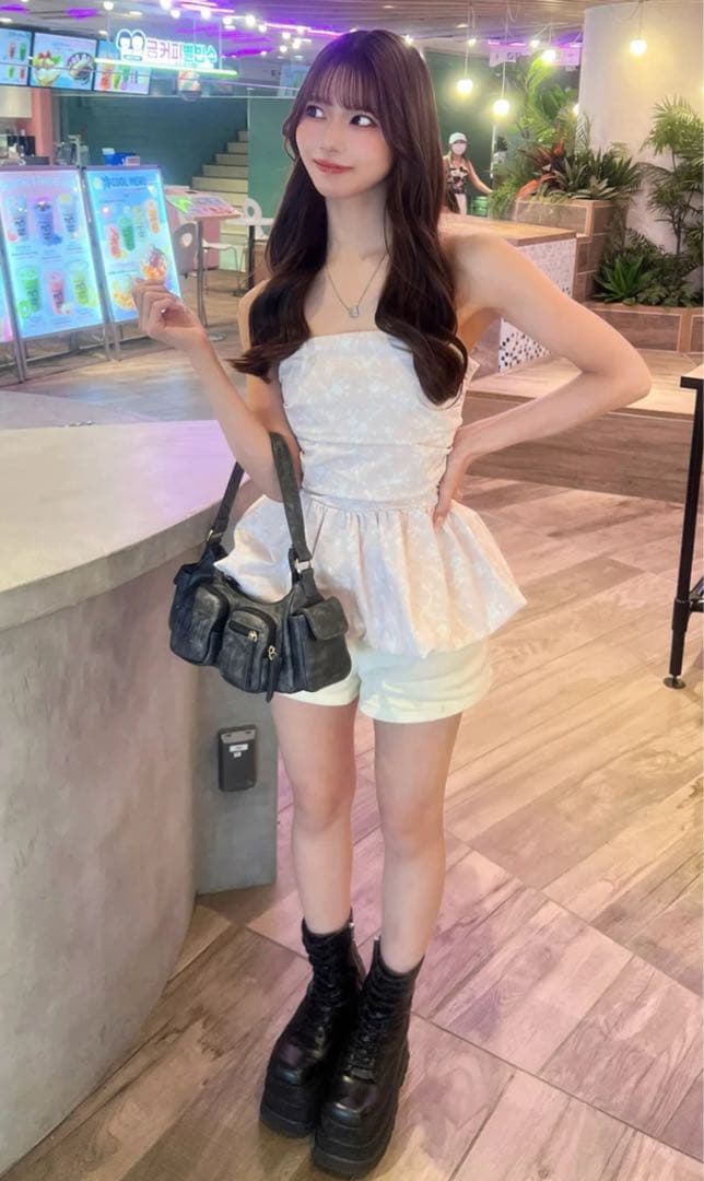 タグ付き✨Darich ダーリッチ フラワーバルーンベアトップ ピンク