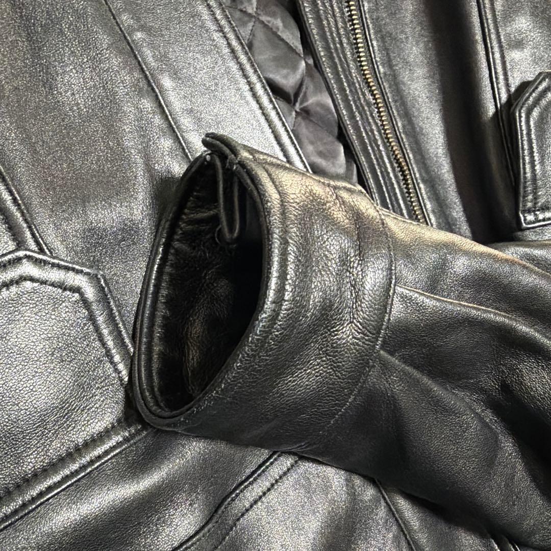 【美品】JOURNAL STANDARD ラムダッドレザーブルゾン（ブラック）