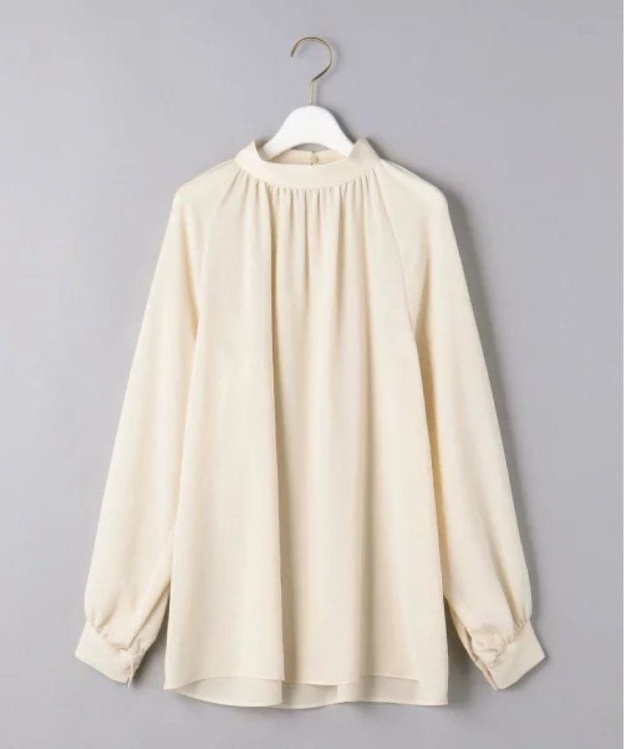 新品★ 手洗可 ギャザー長袖ブラウス 白UNITED ARROWS ¥17600