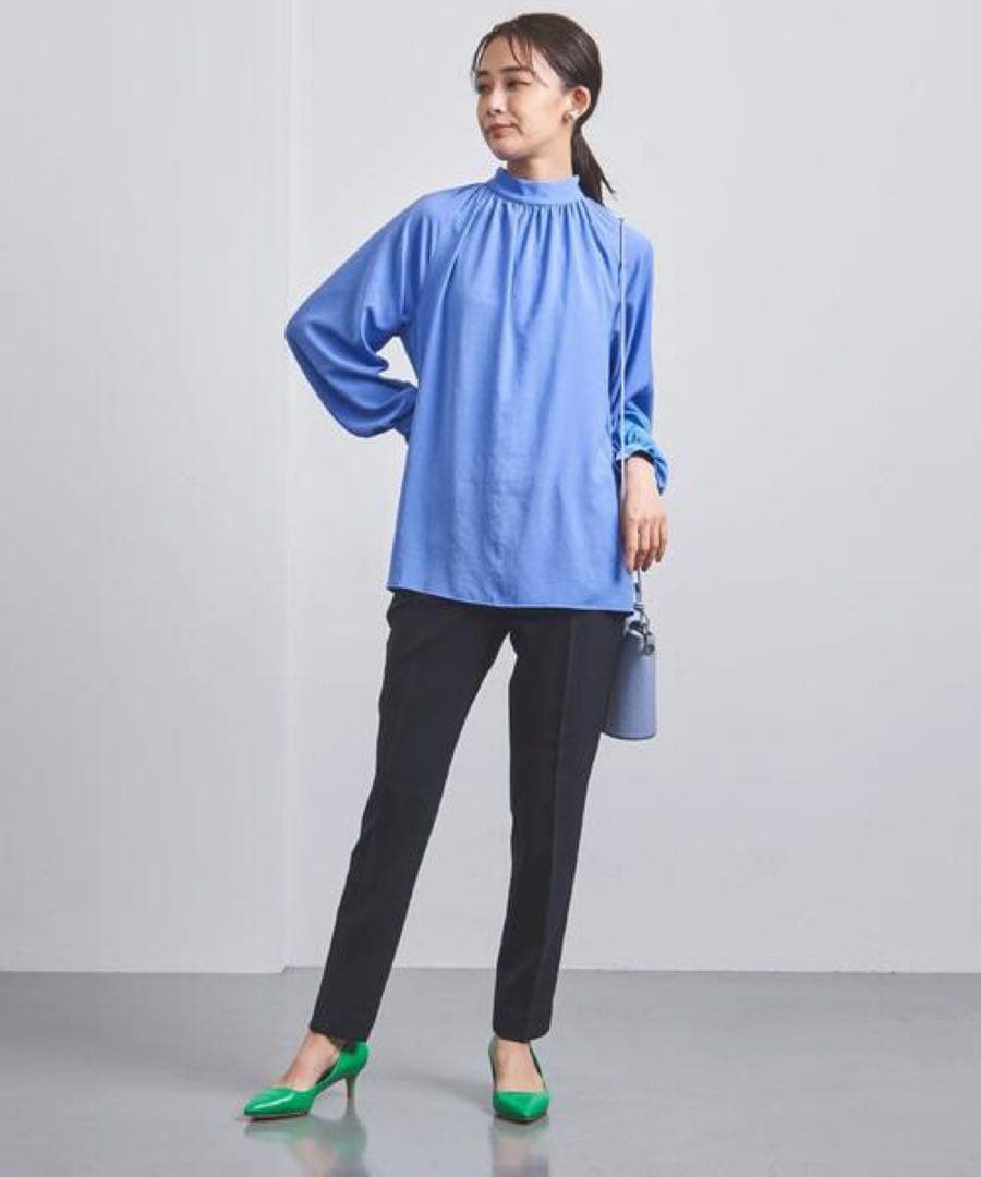 新品★ 手洗可 ギャザー長袖ブラウス 白UNITED ARROWS ¥17600