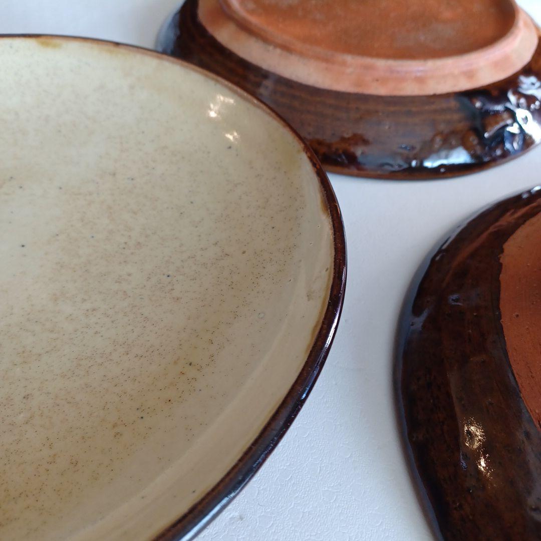 人気陶芸作家　柴田雅章さん作　スリップウェア　丸皿