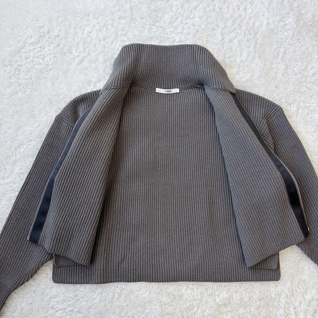 FORME ZIP KNIT CARDIGAN ジップニットカーディガン　グレー