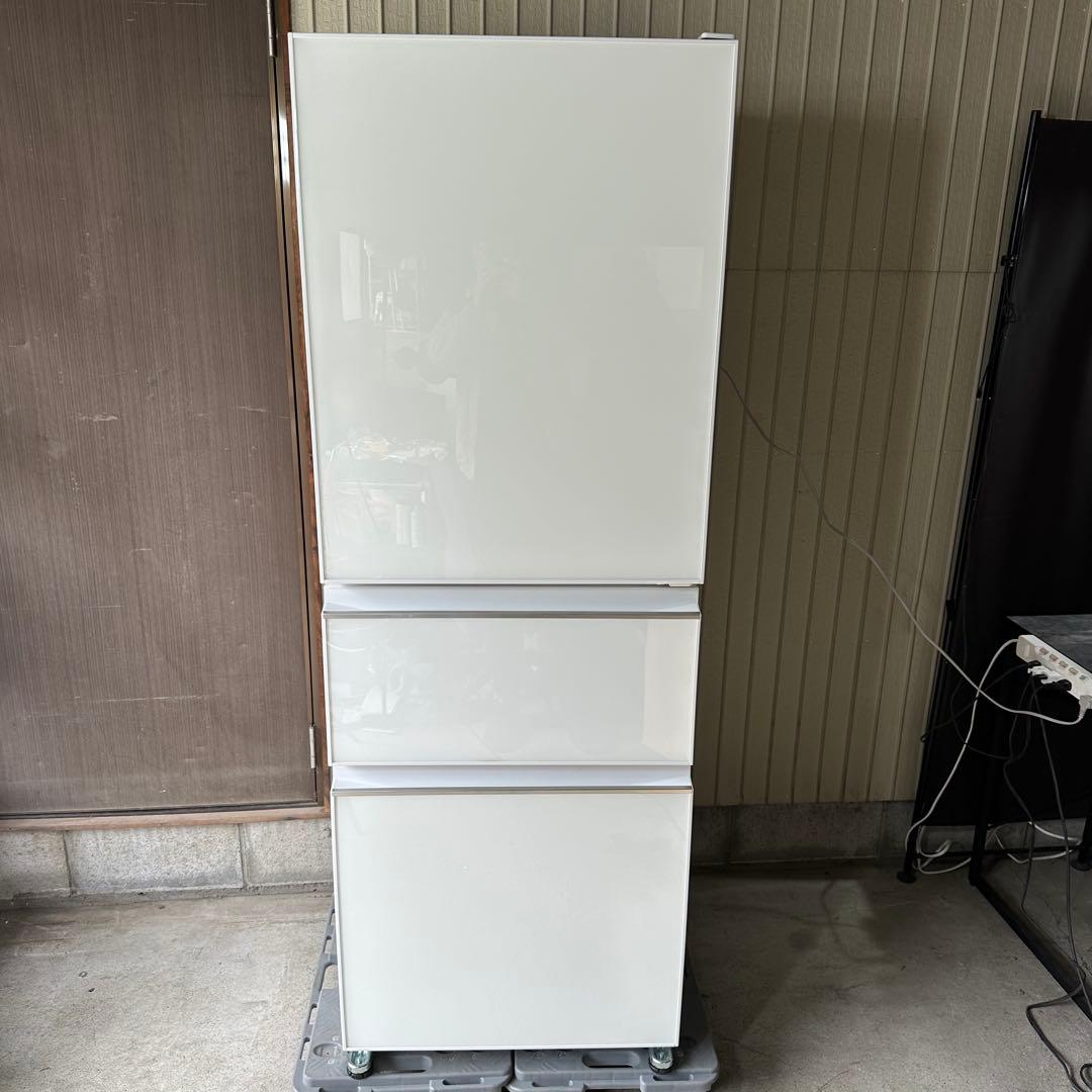 三菱 冷蔵庫 330L 右開き 3ドア ホワイト MR-CG33TE 2019年