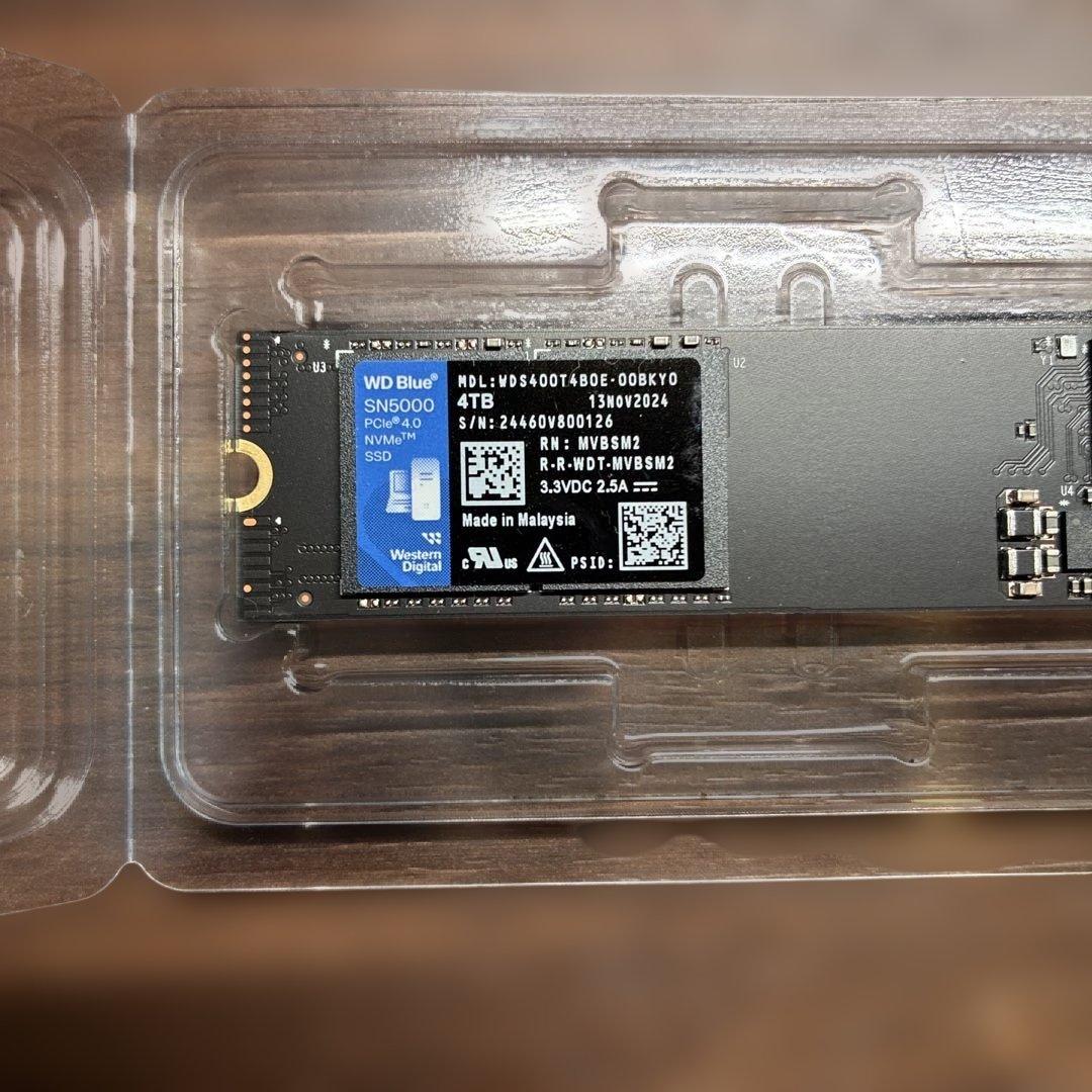 【正常100％】4TB SSD WD Blue SN5000 NVMe ①