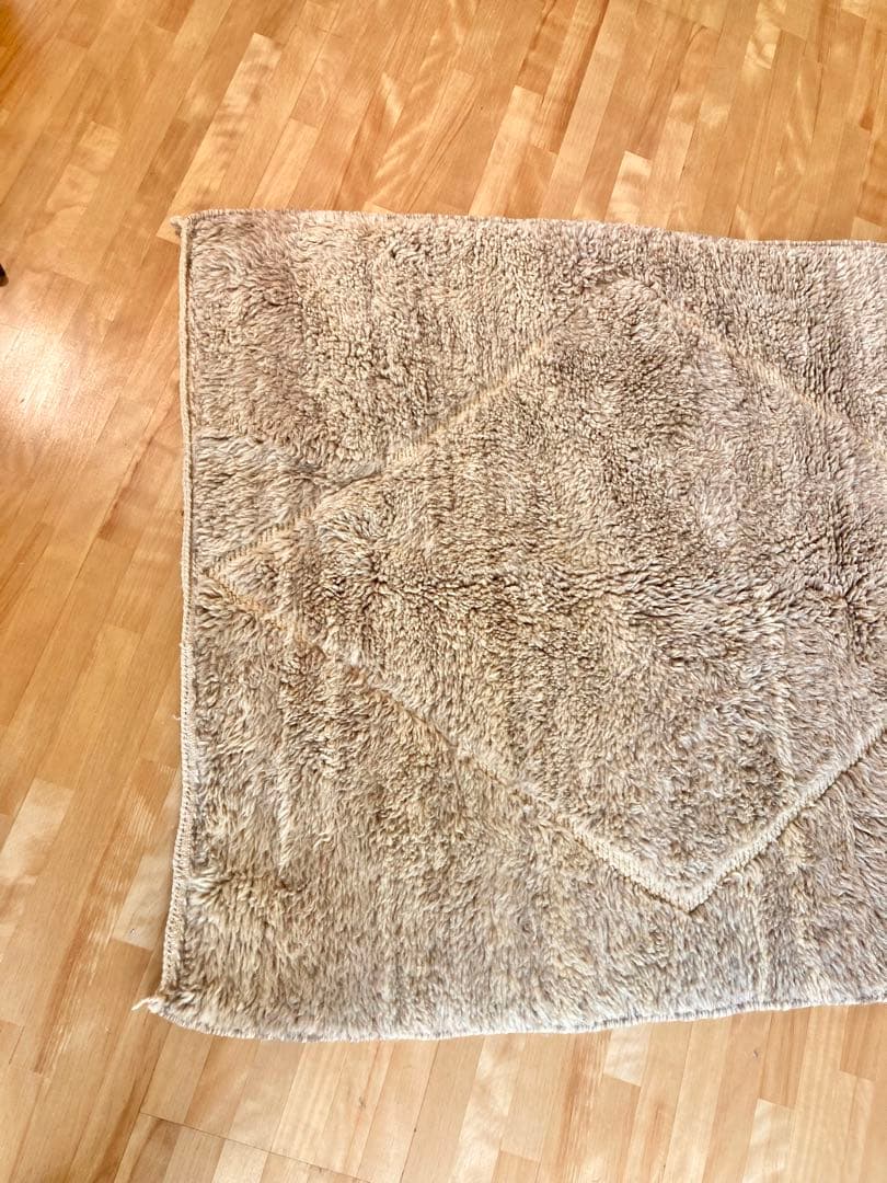 【モロッコ直輸入】新品 上質ベニワレングレージュラグ　即購入OK