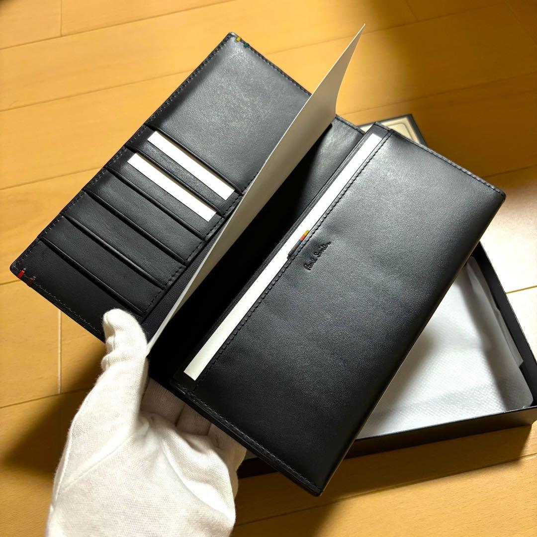 Paul Smith 現行品　長財布　黒　美品　ハイライトステッチ　ブラック