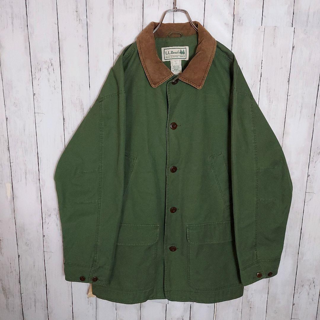【エルエルビーン】希少 コットンハンティングジャケット XL相当 緑
