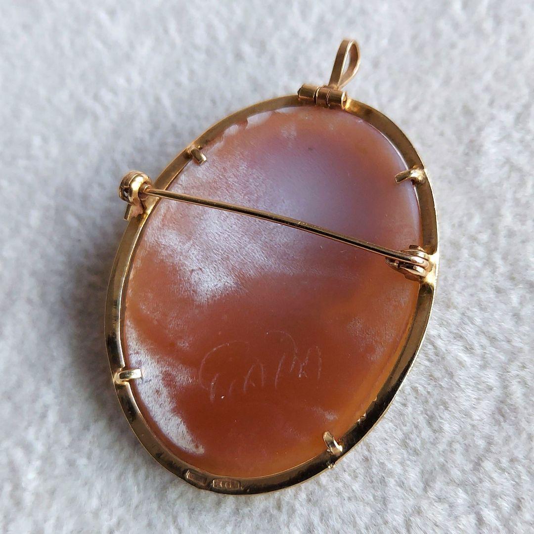 ヴィンテージ　女性　カメオ　ペンダントトップ&ブローチ