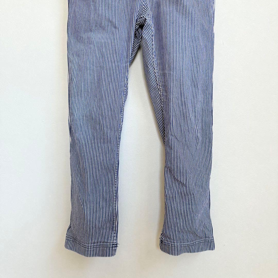 美品 natal design ネイタルデザイン オーバーオール ヒッコリー 縞