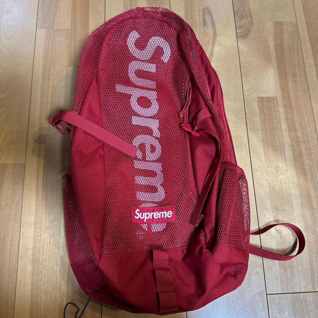 Supreme メッシュリュック 赤