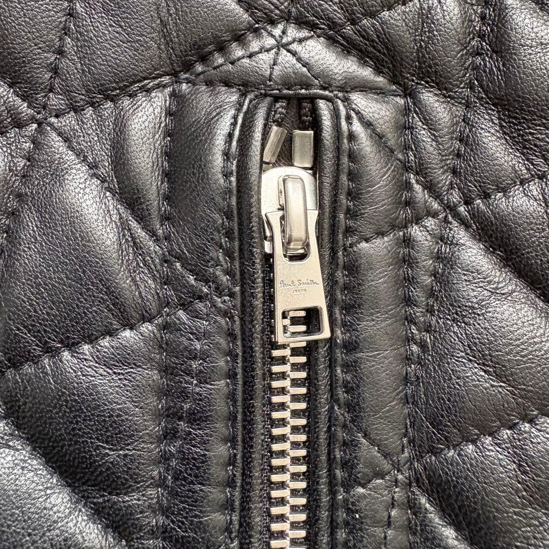 希少　XL 大きいサイズ　ポールスミスジーンズ　キルティングレザージャケット　黒