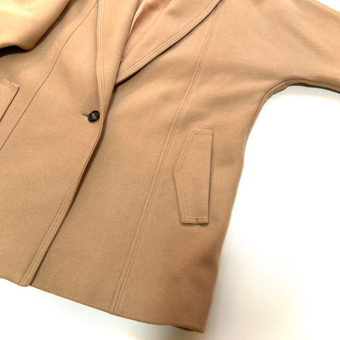 最終セール　極美品　エリン　メルトンシングルワンボタンコート　ウール　ゆったり