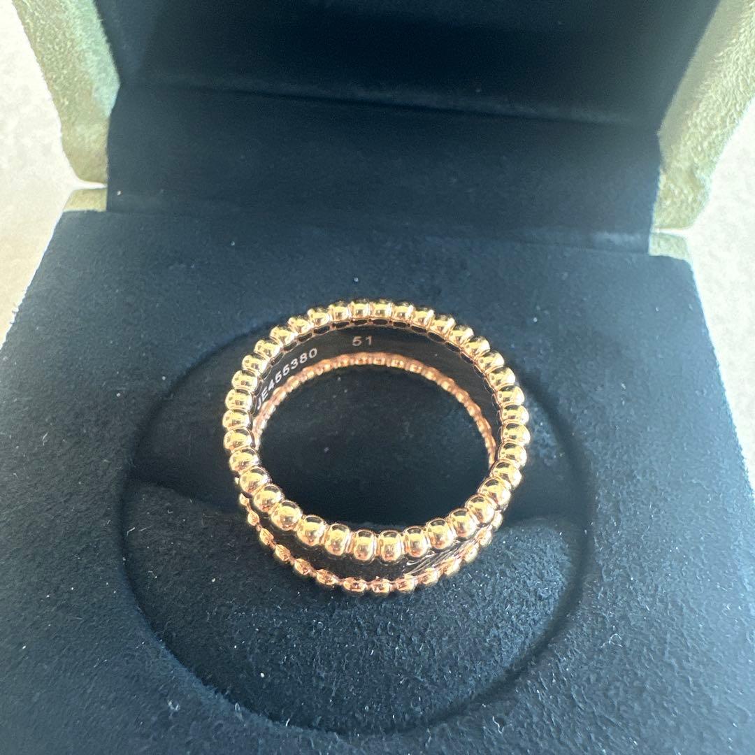 <美品>ヴァンクリーフ&アーペル リング ペルレ シニアチュール K18PG