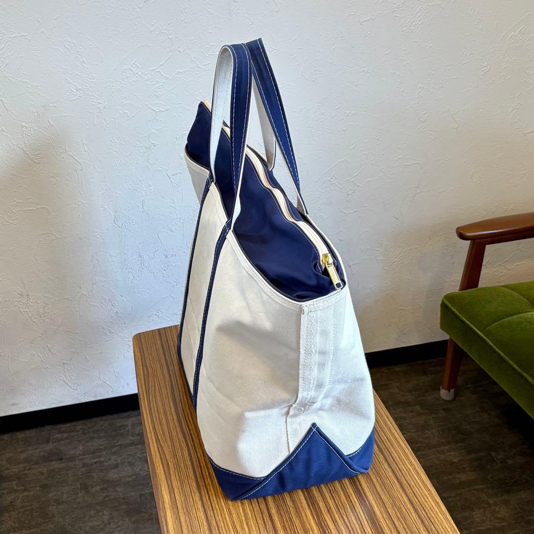 L.L.Bean ボート・アンド・トート/ジップ・トップ Blue Trim