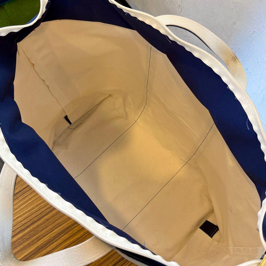 L.L.Bean ボート・アンド・トート/ジップ・トップ Blue Trim