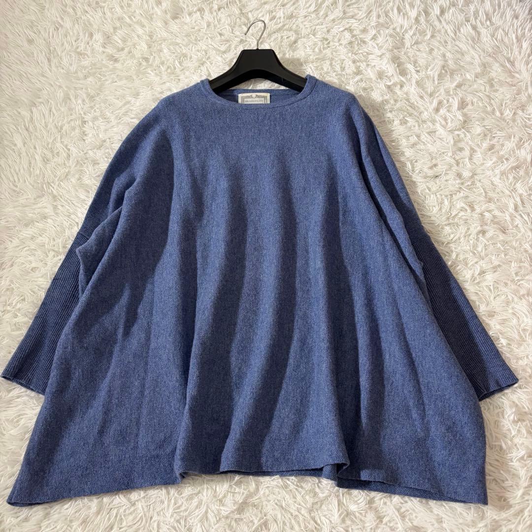 美品　ビアズリー　ビッグショートクルーネックニット　オーバーサイズ　ブルー系
