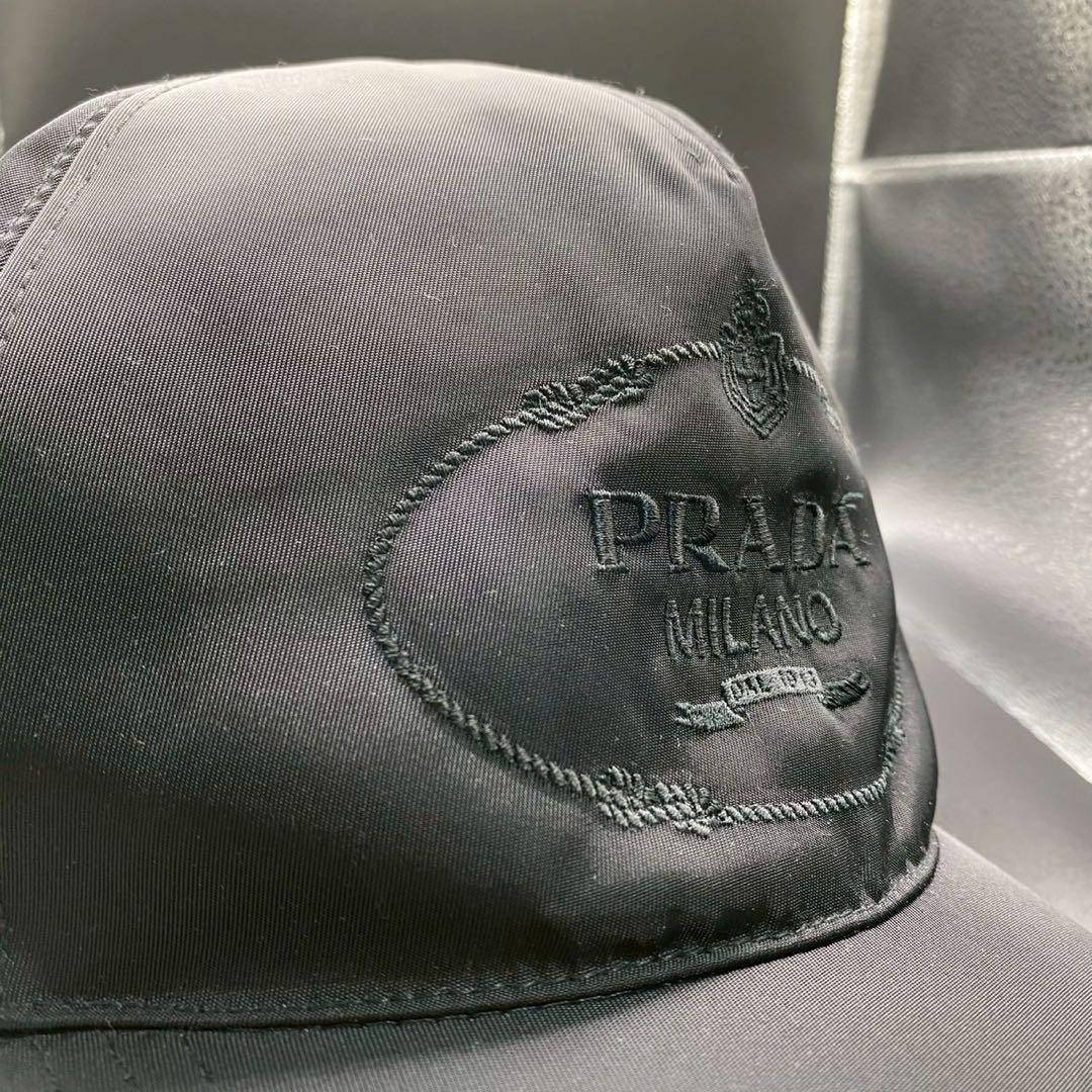 【極美品】PRADA ブラック ベースボールキャップ　XL メンズ　ナイロン