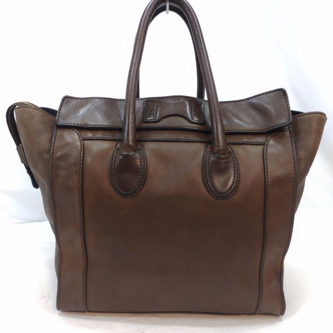 セリーヌ ラゲージ ミニ トートバッグ レザー ダークブラウン