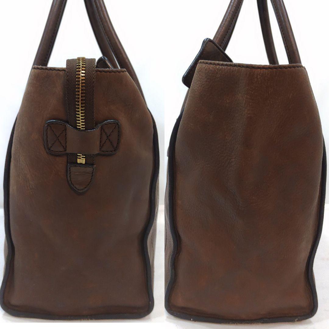 セリーヌ ラゲージ ミニ トートバッグ レザー ダークブラウン