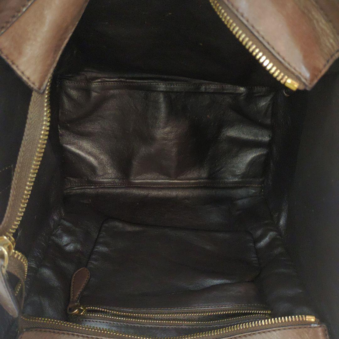 セリーヌ ラゲージ ミニ トートバッグ レザー ダークブラウン