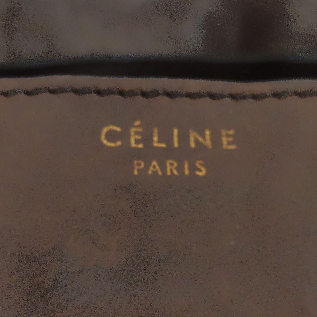 セリーヌ ラゲージ ミニ トートバッグ レザー ダークブラウン