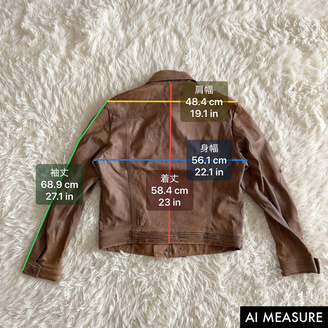 タグ付き保管品✨アルマーニ ヴィンテージ レザージャケット パイソン型押し 52
