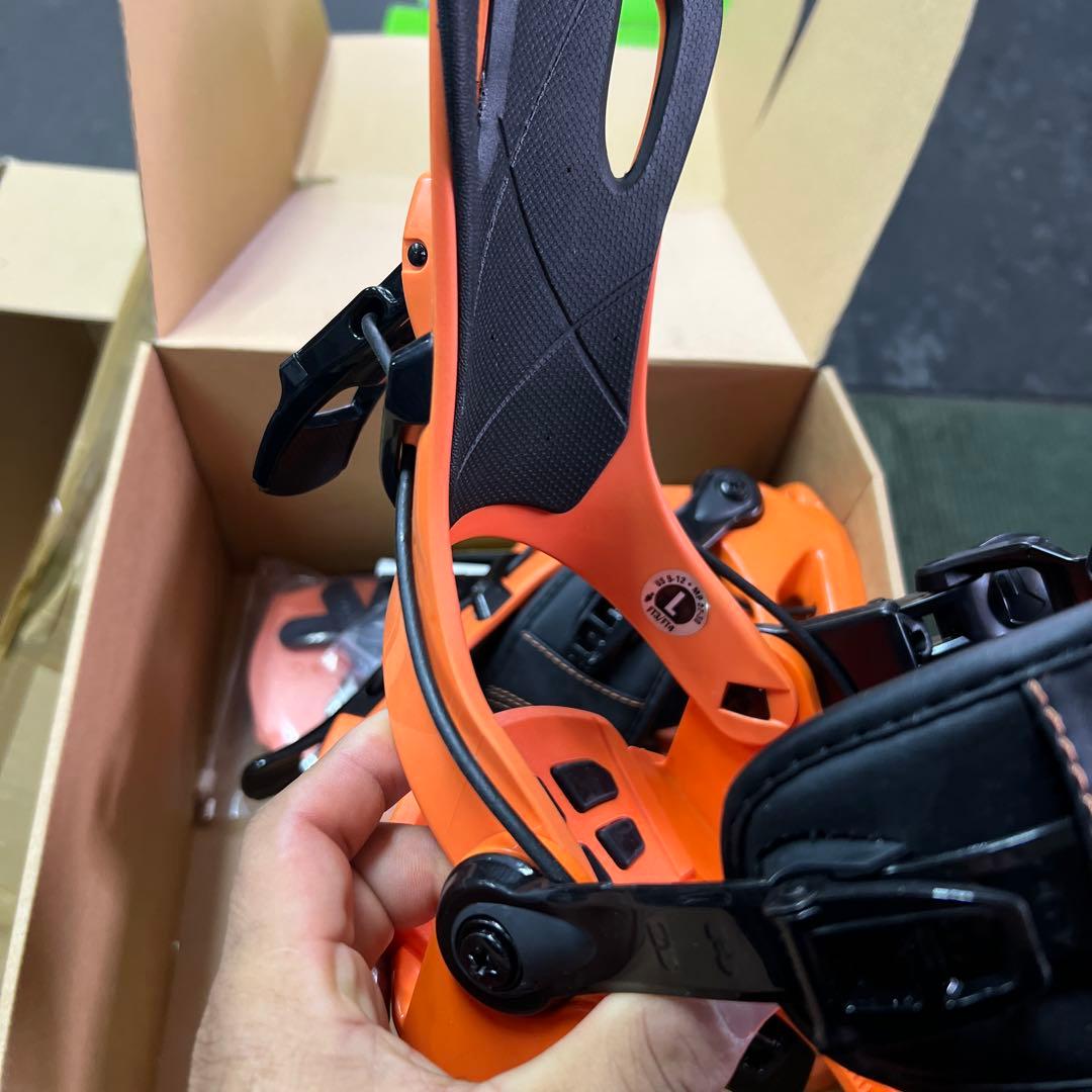 スノーボード ビンディング オレンジ Lサイズ