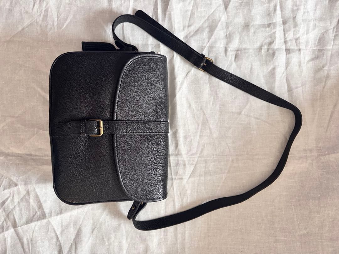 ラルフローレン黒 レザー メッセンジャーバッグ